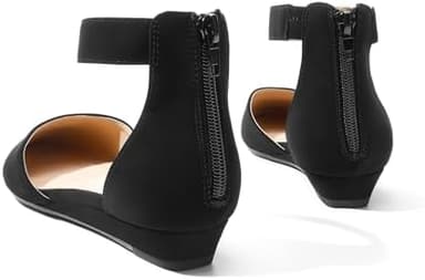 DREAM PAIRS Women's Low Wedge Round Toe Ankle Strap Dress Comfortable Casual Flats Shoes - Image 5