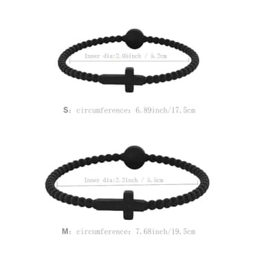 Finrray 7PCS Jesus Bracelets Silicone Cross Bracelets Colorful Rubber Bracelet Family Friend Couple Jewelry for Women Men (Daily Matching, Small) - Image 5