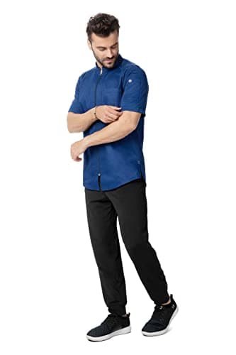 Chef Works Men's Arcadia Chef Coat, Ocean Blue, 3X-Large - Image 2