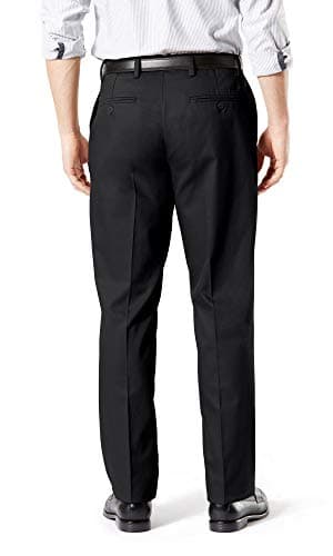 Dockers Men's Classic Fit Signature Khaki Lux Cotton Stretch Pants (Regular and Big & Tall), Black, 40W x 29L - Image 3