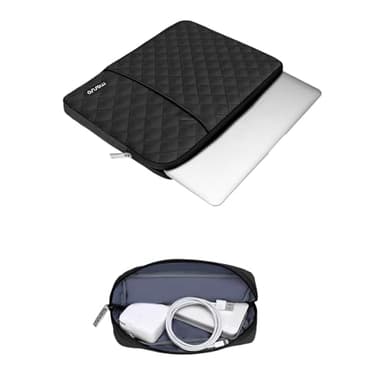 MOSISO Laptop Case 13.3 inch, 13-13.3 inch Laptop Sleeve Compatible with MacBook Air/Pro 13 / Pro 14, HP Dell Acer ASUS Lenovo,Square Quilted Vertical Computer Bag with Pocket&Small Case, Black - Image 4
