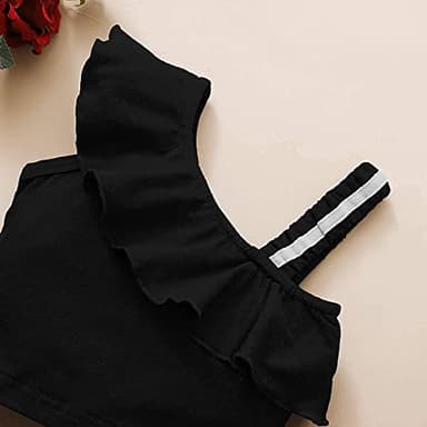 DISAUR Baby Girl Summer Clothes Black t-Shirt+ White Black stripes Shorts Toddler Girl Outfits 3t 4t 3-4t - Image 7