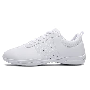 LANDHIKER Cheer Shoes Girls White Dance Shoes Youth Cheerleading Womens Cheer Shoes Fashion Sports Shoes Training Athletic Comfortable Shoes Flats Girl - Image 2