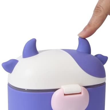 Bebamour Baby Formula Dispenser On The Go, Formula Container to Go, Formula Holder for Travel, Candy Fruit Snack Storage Container with Scoop and Leveller (Purple Cow) - Image 3
