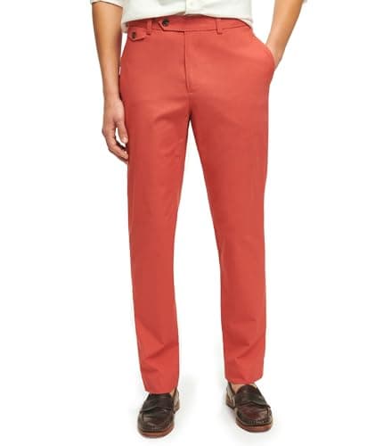 Brooks Brothers Men's Slim Fit Stretch Supima Cotton Poplin Chino Pants, Mineral Red, 40W x 34L - Image 1