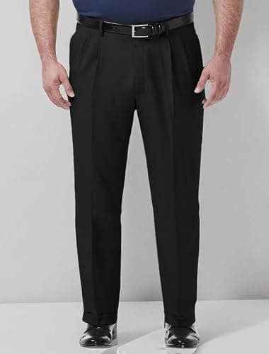 Haggar Mens Premium Comfort Classic Fit Pleat Front Reg. And Big & Tall Sizes Dress Pants, Black, 36W X 31L US - Image 6