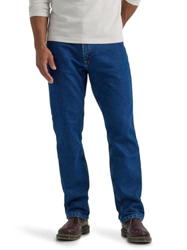 Lee Men's Legendary Relaxed Straight Jean, Blue Matter-Gray Fleece-Lined, 36W x 32L - Image 1