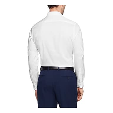 Tommy Hilfiger Men's Dress Shirt Slim Fit Non Iron Solid, White, 16.5" Neck 34"-35" Sleeve - Image 2