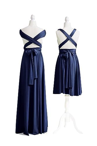 72styles Womens Long Bridesmaid One Shoulder Convertible Wrap Cocktail Maxi Dress Infinity Multi-Way Dress with Bandeau - Image 3