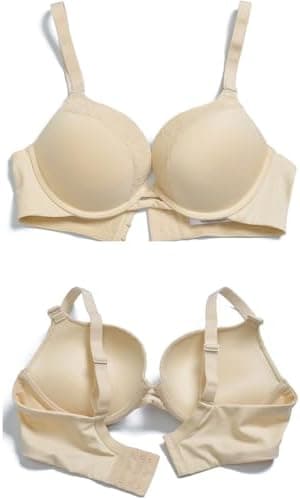 Push Up Thick Padded Plunge Underwire T Shirt Lace Bra Lift Support for Women Add One Cup - Image 5