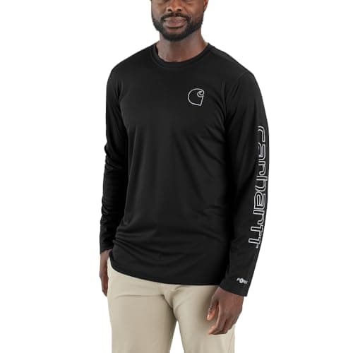 Carhartt Men's Force Sun Defender™ Lightweight Long-Sleeve Logo Graphic T-Shirt, Black, XX-Large