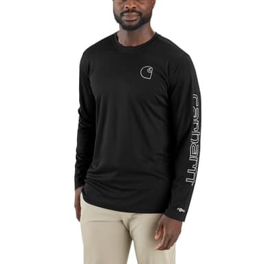 Carhartt Men's Force Sun Defender™ Lightweight Long-Sleeve Logo Graphic T-Shirt, Black, XX-Large