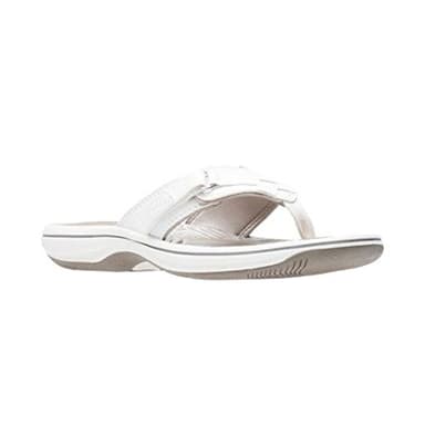 Clarks Women's Breeze Sea Flip-Flop, New White Synthetic, 9 - Image 2