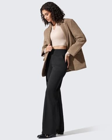 G4Free Wide Leg Sweatpants Women High Waisted Fleece Lined Pants with Pockets Winter Pants Casual Workout Work Dressy Outfit (Black,M,29") - Image 4