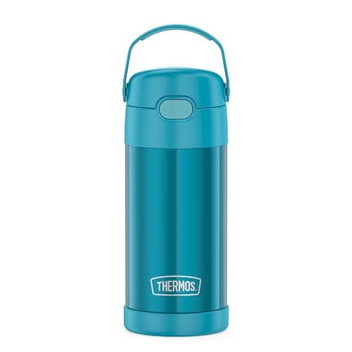 THERMOS FUNTAINER Water Bottle with Straw - 12 Ounce - Kids Stainless Steel Vacuum Insulated Water Bottle with Lid, Teal - Image 1