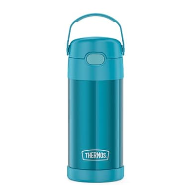 THERMOS FUNTAINER Water Bottle with Straw - 12 Ounce - Kids Stainless Steel Vacuum Insulated Water Bottle with Lid, Teal - Image 1