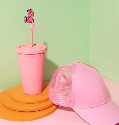 Pink Straw Toppers for Tumblers - 14PCS Cute Reusable Straw Lids 40oz 10mm - Image 5