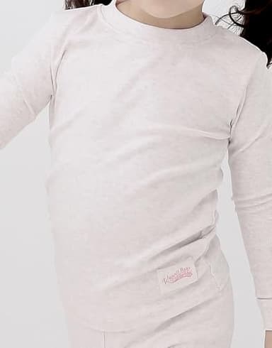 Vaenait Little Big Boys Girls Cotton Modal Fabric Kids Sleepwear Pajama Set Melange Creampink XXS - Image 3