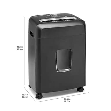 Amazon Basics 12 Sheet (new model) Micro Cut Paper and Credit Card CD Shredder With 6 Gallon Bin, Black - Image 4