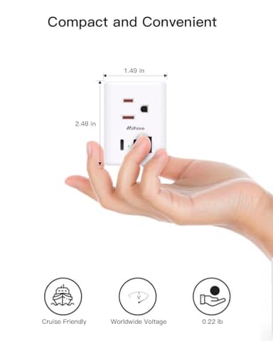 France Power Adapter, Portugal Adapter Plug, Germany Plug Adapter, Type E F European Travel Plug Adapter with 3 Outlets 3 USB Charging Ports(2 USB C), Travel Essentials to Most Europe EU - Image 6