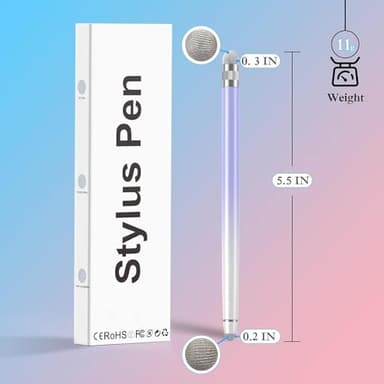 2PCS Stylus Pens for Touch Screens,Stylus Pen for iPhone/iPad/Tablet Android/Microsoft Surface,Compatible with Touch Screens(White Pink/White Purple) - Image 4