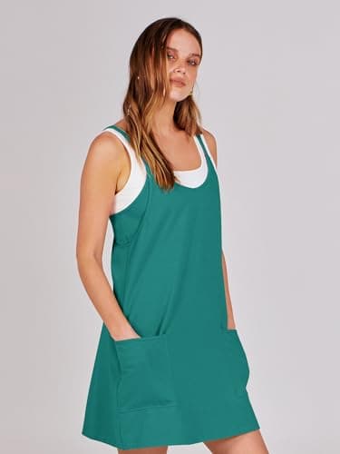 ANRABESS Women Athletic Dress Summer Tennis Workout Active Sports Mini Romper Dress Built in Shorts Travel Vacation Clothes Teal Large - Image 8