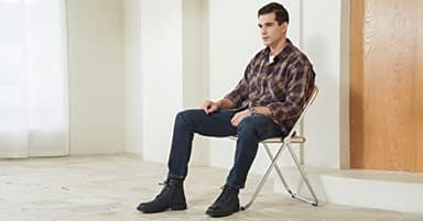 Vostey Mens Boots Motorcycle Casual Boots for Men Zipper Fashion Chukka Boots Mens - Image 4