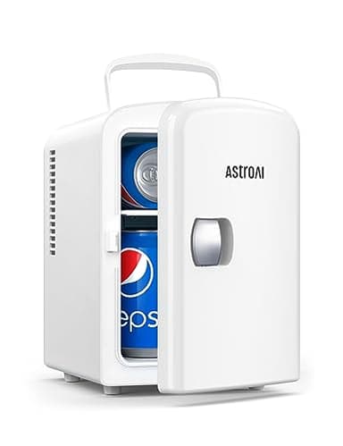 AstroAI Mini Fridge, 4 Liter/6 Can AC/DC Portable Thermoelectric Cooler Refrigerators for Skincare, Beverage, Home, Office and Car, ETL Listed (White) - Image 1