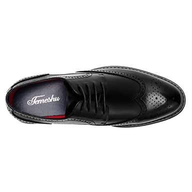 Temeshu Men's Dress Shoes Casual Oxford Shoes Business Formal Shoes DS09 Black 10.5 - Image 5
