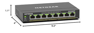 NETGEAR 8 Port PoE Gigabit Ethernet Easy Smart Managed Essentials Switch (GS308EP) - with 8 x PoE+ @ 62W, Desktop or Wall Mount - Image 7