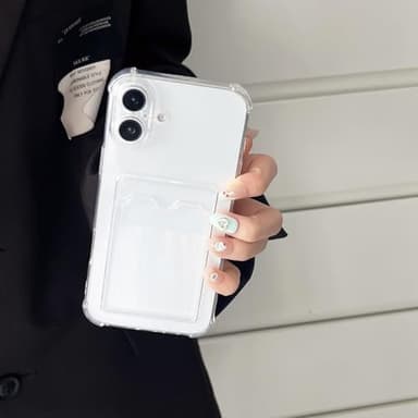 ANHONG Clear Card Case Compatible with iPhone 16 Pro Max 6.9 inch, Slim Fit Thin Protective Soft TPU Shock-Absorbing Wallet Case with Card Holder - Image 4