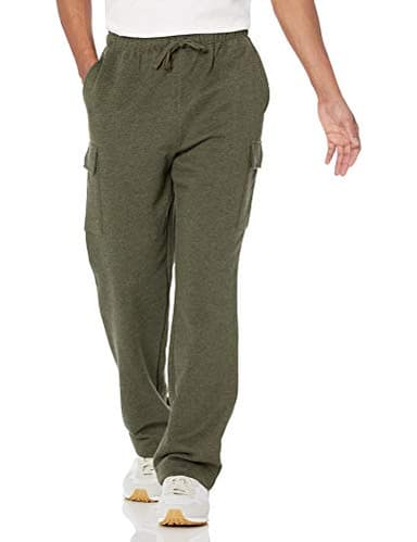Amazon Essentials Men's Cargo Fleece Sweatpant with Open Hem, Olive Heather, Medium - Image 1