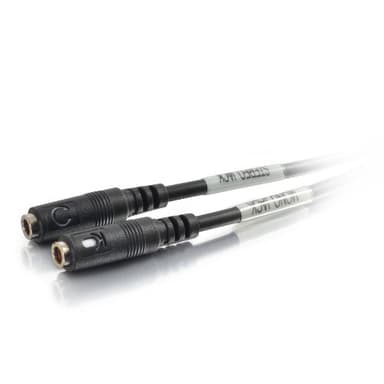 C2G Legrand 4-Pin 3.5MM Port Cable, Black Microphone Cable Y-Splitter, 6 Inch Splitter Y-Cable with Headset Splitter Adapter, 1 Count, C2G 27394 - Image 3