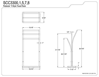 Kingston Brass SCC3300 Edenscape Freestanding Y-Style Towel-Rack, Matte Black 16.56 x 9.88 x 34.44 - Image 2