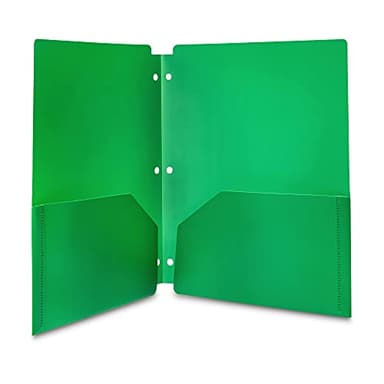Amazon Basics Plastic 3 Hole Punch Folders with 2 Pockets, 8.5 x 11 inches, Pack of 12, Assorted Color - Image 3