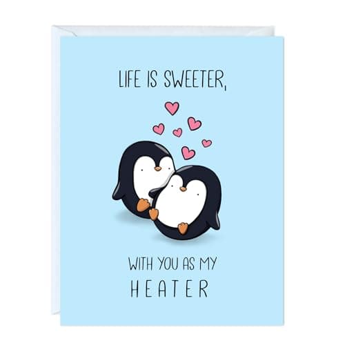 ALY LOU Funny Anniversary & Birthday Card – Punny Greeting Card Blank Inside, Cute & Perfect for Couples, Him, Her, Husband, Wife, Girlfriend, Boyfriend (Life Is Sweeter With You As My Heater) - Image 1