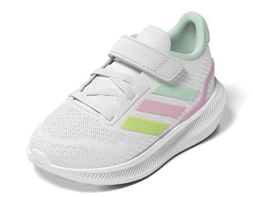 adidas Unisex-Baby Run Falcon 3.0 Sportswear, White/Clear Mint/Clear Pink, 8.5 - Image 1