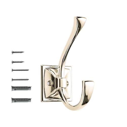 khtumeware Wall Hooks,5 Pack Coat Hooks Hardware Towel Hooks for Hanging Coats Polished Nickel Robe Hooks Wall Mounted with Screws for Key, Towel, Bags, Cup. - Image 1