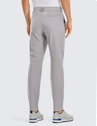 CRZ YOGA Men's All Day Comfy Golf Pants - 30" Quick Dry Lightweight Work Casual Trousers with Pockets Gull Gray 40W x 30L - Image 2