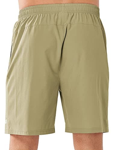 NORTHYARD Men's Athletic Running Shorts Quick Dry Workout Shorts Lightweight Sports Gym Basketball Shorts Hiking Exercise Khaki-7 inches L - Image 2
