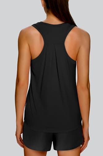 XIEERDUO Racerback Tank Tops for Women Summer Athletic Tops for Women 2025 Beach Vacation Clothes for Women Black L - Image 2