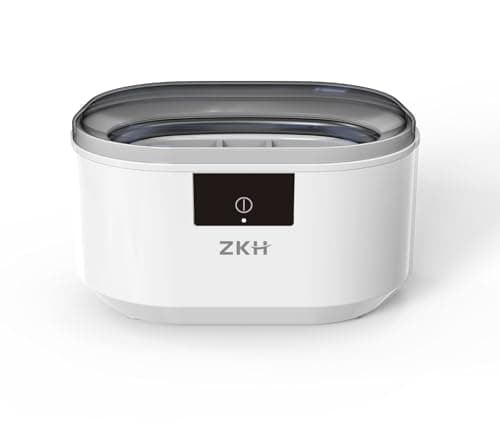 ZKH Ultrasonic Jewelry Cleaner, 48kHz High Frequency Sonic Jewelry Cleaner Machine with 500ml Capacity for Jewelry, Eyeglasses, Watch Straps, Earrings, Ring, Necklaces, Razors, Dentures - Image 1
