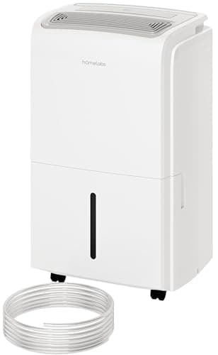 hOmeLabs 40 Pint Dehumidifier with Pump for up to 6,000 Sq Ft Rooms (MAX 104 Pint at 95°F, 90% RH) – Powerful Moisture Removal for Medium to Large Rooms and Basements - Image 1