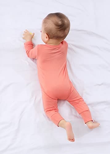 GUISBY Rayon Footless Pajamas with Mittens, Baby Girls Boys Long Sleeve Snug Fits Sleepers 3-Pack 3-6 Months - Image 7