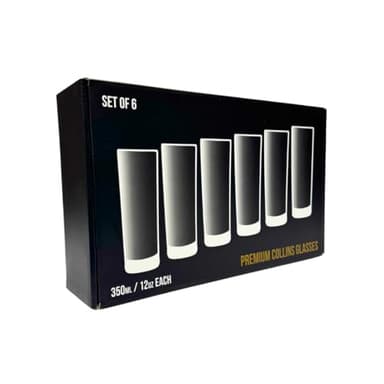 LEMONSODA Premium Highball Glass Set - Elegant Tom Collins Glasses Set of 6-12oz Tall Drinking Water Glasses - Bar Glassware for Mojito, Whiskey, Cocktail - Image 8