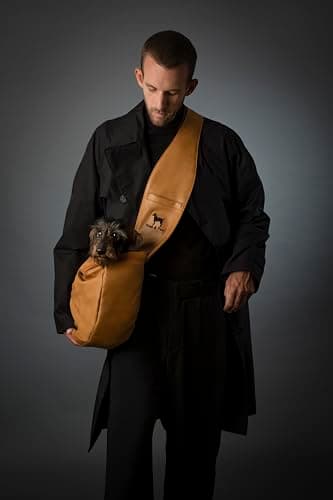 Noah & Paw Dog Sling Carrier for Small Dogs 5-18lb, Dog Sling for Small Dogs and Cats, Dog Carrier with Adjustable Padded Strap, Vegan Leather Lined with Fur, 3X Safety Features, Machine Washable - Image 2