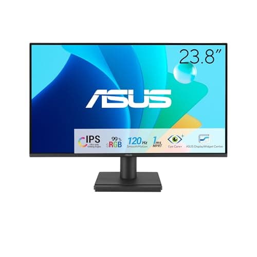 ASUS 24” (23.8-inch viewable) 1080P VA249HG Eye Care Monitor – IPS, Full HD, 99% sRGB, Frameless, 120Hz, Adaptive-Sync, 1ms, HDMI, VGA, Low Blue Light, Flicker Free, Wall Mountable, 3 yr Warranty - Image 1