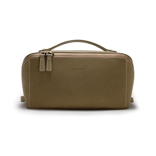 EACHY Makeup Bag, Large Capacity Cosmetic Bags for Women, Portable 180° Wide-Open Flat Toiletry Bag Travel Makeup Bag with Divider and Handle - Image 1