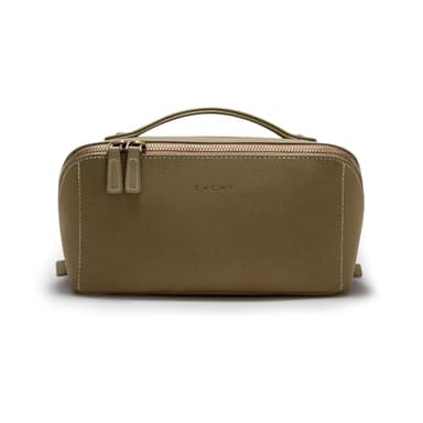 EACHY Makeup Bag, Large Capacity Cosmetic Bags for Women, Portable 180° Wide-Open Flat Toiletry Bag Travel Makeup Bag with Divider and Handle - Image 1