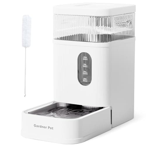 Gardner Pet Automatic Dog Water Dispenser Gravity Waterer with Stainless Steel Bowl Water Dispenser 8.5L Large Capacity Water Feeder with Filters for Dogs Cats Pets, BPA-Free Noise-Free (White, 8.5L) - Image 1